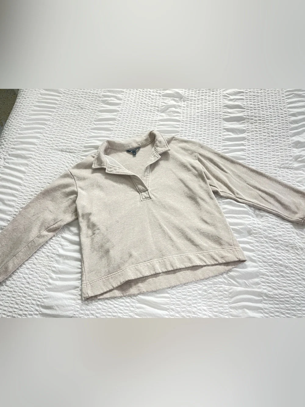 Banana Republic Light Beige Collared Pullover